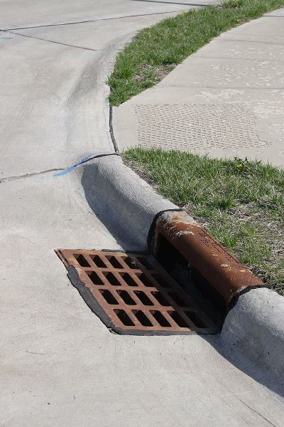 An ideal storm drain free of debris and litter.